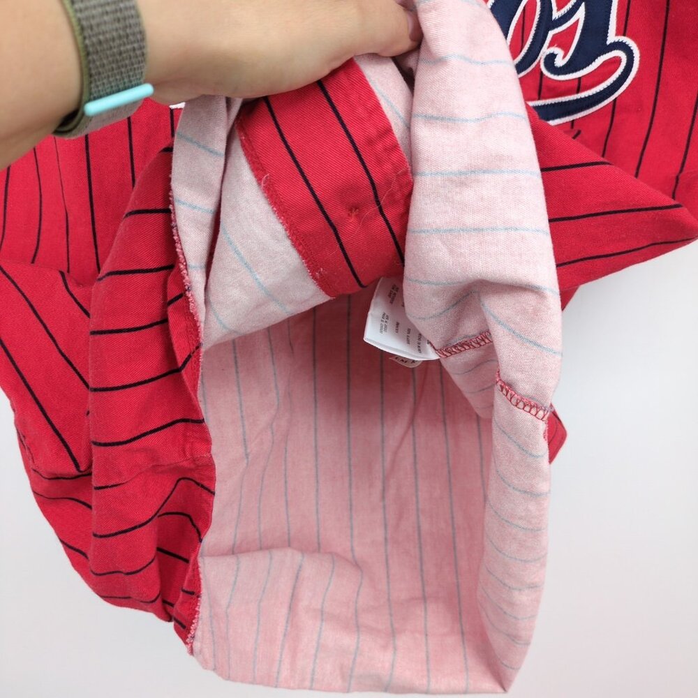 Vintage 90s Starter Houston Astros Red‎ Pinstripe Jersey Size M MLB Genuine - Picture 6 of 9